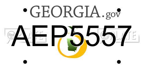AEP5557 Georgia License Plate