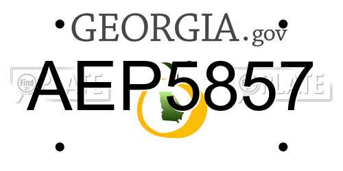 AEP5857 Georgia License Plate
