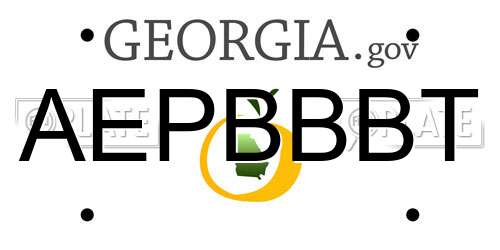 AEPBBBT Georgia License Plate