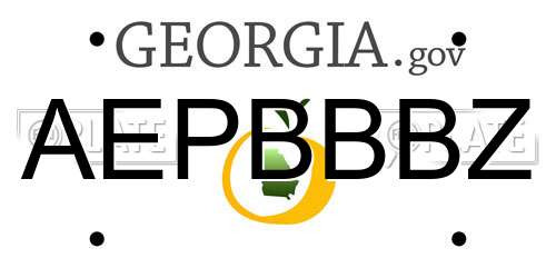 AEPBBBZ Georgia License Plate