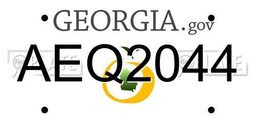 AEQ2044 Georgia License Plate