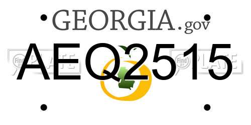 AEQ2515 Georgia License Plate