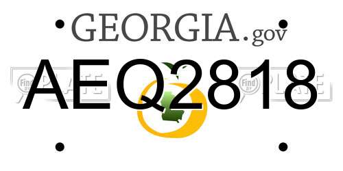 AEQ2818 Georgia License Plate