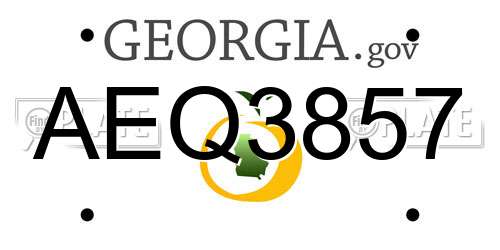 AEQ3857 Georgia License Plate