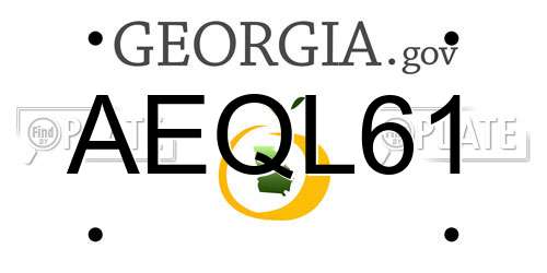 AEQL61 Georgia License Plate