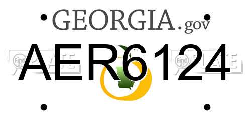 AER6124 Georgia License Plate