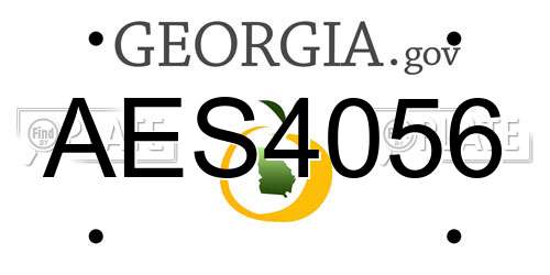 AES4056 Georgia License Plate