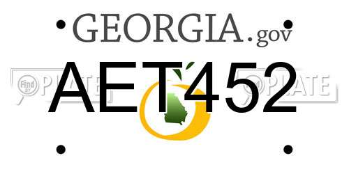 AET452 Georgia License Plate
