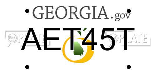 AET45T Georgia License Plate