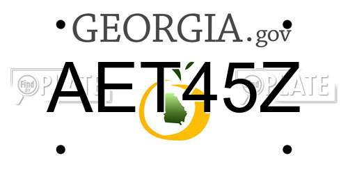 AET45Z Georgia License Plate