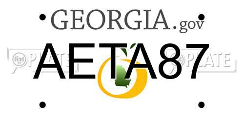 AETA87 Georgia License Plate