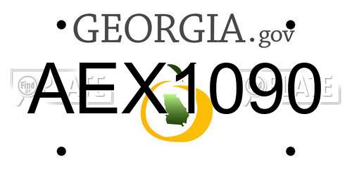 AEX1090 Georgia License Plate