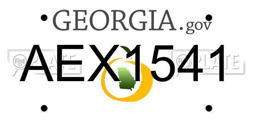 AEX1541 Georgia License Plate