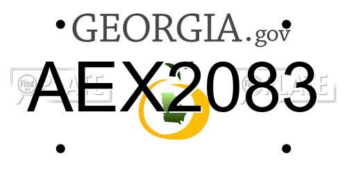 AEX2083 Georgia License Plate