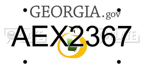 AEX2367 Georgia License Plate