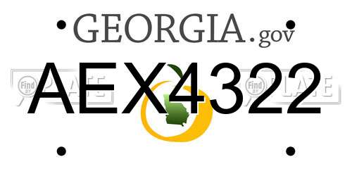 AEX4322 Georgia License Plate