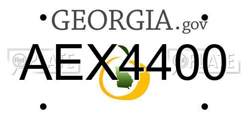 AEX4400 Georgia License Plate