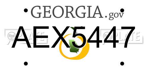 AEX5447 Georgia License Plate