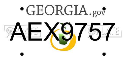AEX9757 Georgia License Plate