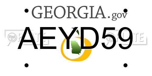 AEYD59 Georgia License Plate