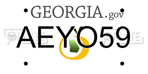 AEYO59 Georgia License Plate
