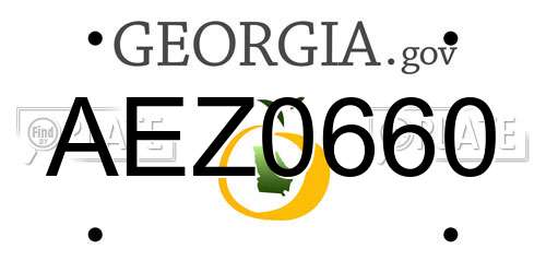 AEZ0660 Georgia License Plate