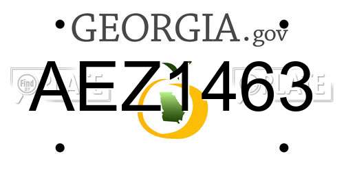AEZ1463 Georgia License Plate