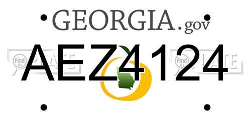AEZ4124 Georgia License Plate