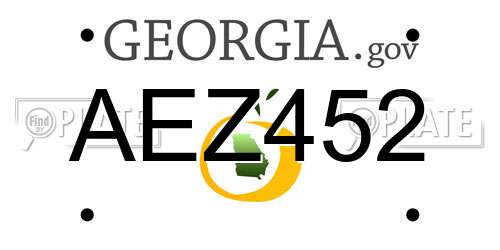 AEZ452 Georgia License Plate