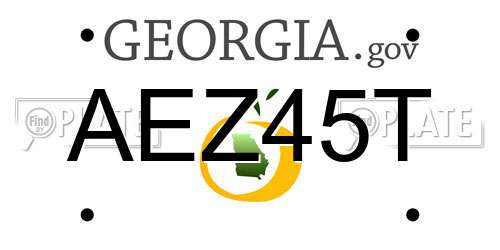 AEZ45T Georgia License Plate