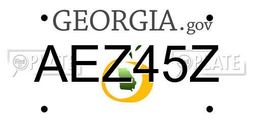 AEZ45Z Georgia License Plate
