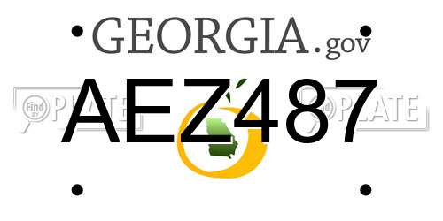 AEZ487 Georgia License Plate
