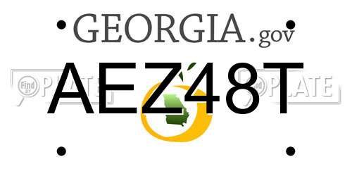 AEZ48T Georgia License Plate