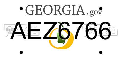 AEZ6766 Georgia License Plate