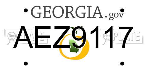 AEZ9117 Georgia License Plate