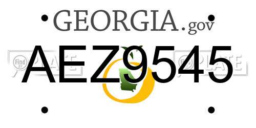 AEZ9545 Georgia License Plate