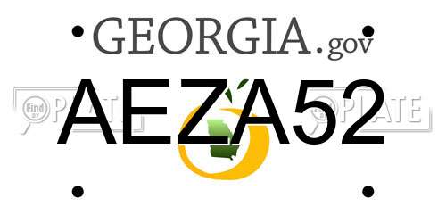 AEZA52 Georgia License Plate