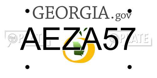 AEZA57 Georgia License Plate