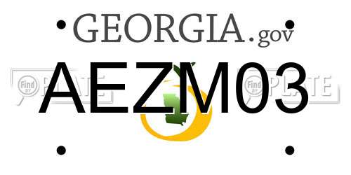 AEZM03 Georgia License Plate