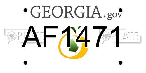 AF1471 Georgia License Plate