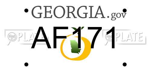 AF171 Georgia License Plate