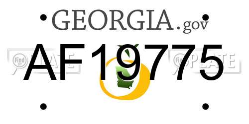 AF19775 Georgia License Plate