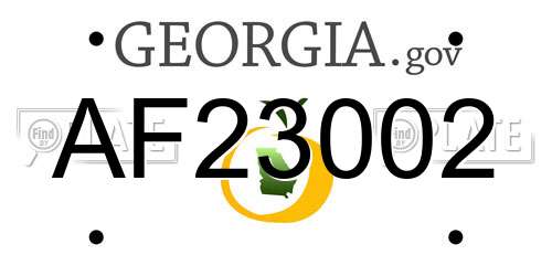 AF23002 Georgia License Plate