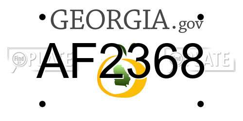 AF2368 Georgia License Plate