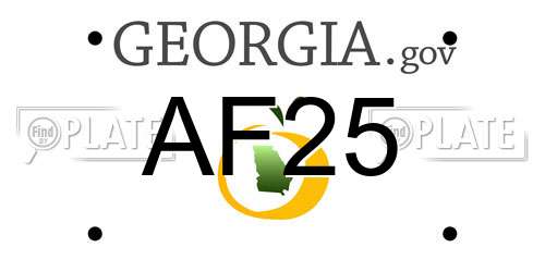AF25 Georgia License Plate