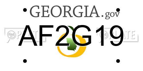 AF2G19 Georgia License Plate