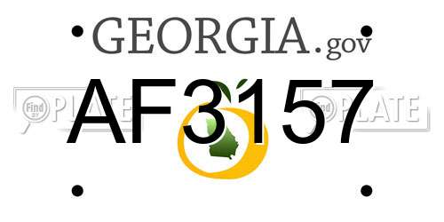 AF3157 Georgia License Plate