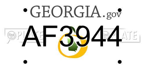 AF3944 Georgia License Plate
