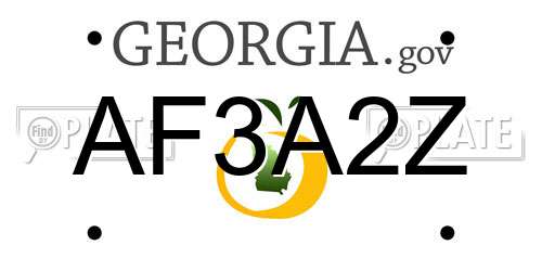 AF3A2Z Georgia License Plate