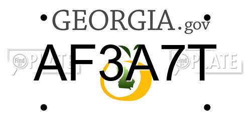 AF3A7T Georgia License Plate